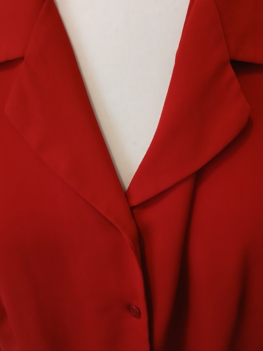 VINTAGE 80s Liz Claiborne Villager Red Button-Down Long Sleeve Blouse - Picture 2 of 4